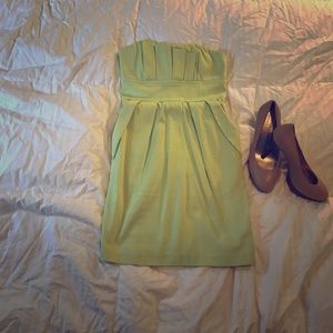 Light green strapless mini